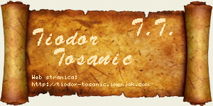 Tiodor Tošanić vizit kartica